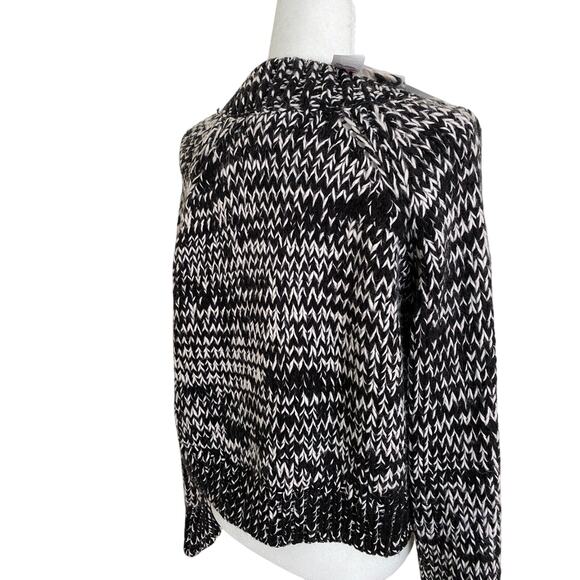 TopShop Black White Chunky Knit Sweater knitted women Size M A003074 - Picture 6 of 9